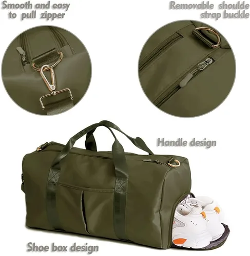 Miniatura 2 de Bolsa de gimnasio pequeña para mujeres y hombres, bolsa de entrenamiento para deportes y escapadas de fin de semana, bolsa de lona impermeable