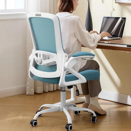 Miniatura 11 de Silla de oficina ergonómica, silla de escritorio con soporte lumbar ajustable, sillas de computadora cómodas de malla transpirable con reposabrazos