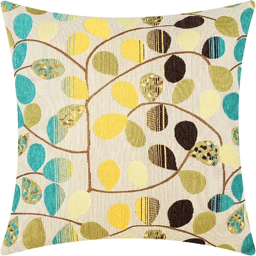 Miniatura 15 de CaliTime Funda de cojín para sofá, decoración del hogar, felpilla de lujo con hojas bonitas de ambos lados, 18 x 18 pulgadas, color azul crudo