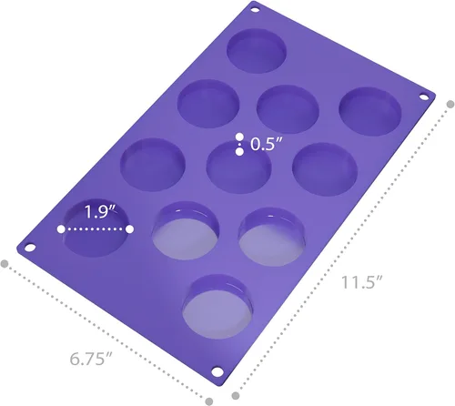 Miniatura 2 de Bakerpan Mini moldes redondos de silicona para hornear de 1.9 pulgadas, juego de 2 moldes antiadherentes para magdalenas, tartas, galletas