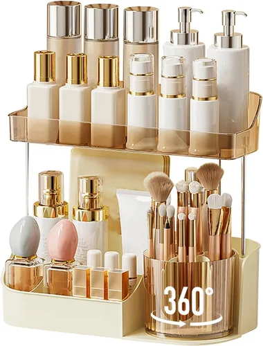 Miniatura 8 de DASITON Organizador de Maquillaje de Gran Capacidad con Soporte Giratorio de 360° para Brochas de Maquillaje, Organizadores de Almacenamiento