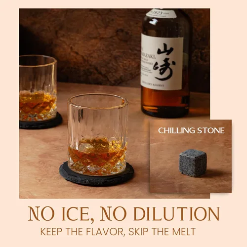 Miniatura 8 de Mixology & Craft Jameson - Juego de regalo de whisky, juego de vasos de whisky con caja de madera rústica, 8 piedras de granito para whisky, vasos