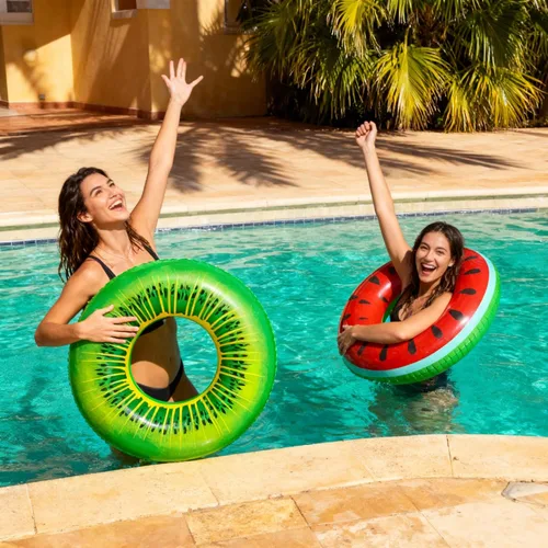 Miniatura 3 de FindUWill Paquete de 6 flotadores de piscina para niños, anillos de natación para piscina (paquete de 4) – 4 flotadores grandes inflables para playa