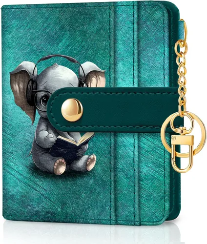 Miniatura 36 de Jogjam Cartera pequeña para mujer, Rfid delgada y compacta para tarjetas de crédito, billetera plegable de piel sintética, bolsillo con cremallera