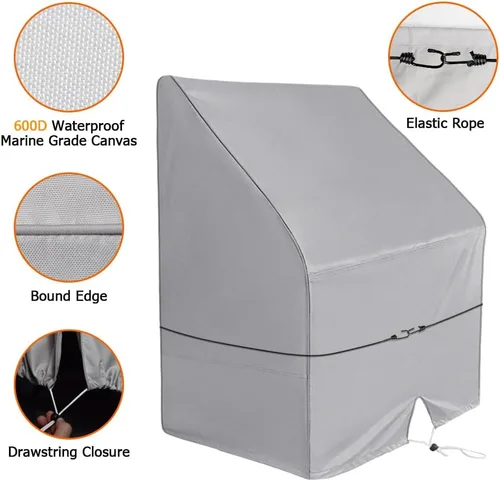Miniatura 2 de iCOVER Funda para Consola Central de Barco de Servicio Pesado 600D Impermeable Lona Marina para Carolina Skiff, Boston Whaler, Mako, Excel Bay Pro