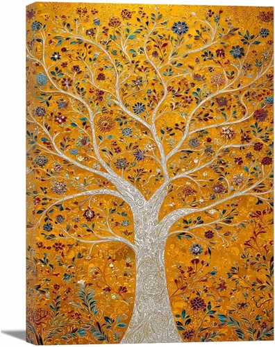 Miniatura 14 de VOCBAN Tree of Life Wall Art The Picture Artwork Canvas Prints Tree Pictures Poster Retro Artwork for Bedroom Living Room Home Decoration(blue blue