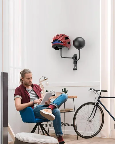 Miniatura 4 de Colgador de Casco para Pared Giratorio 180° Soporte para Casco para Motocicleta Bicicleta Carreras Ropa Exterior Equipo Deportivo