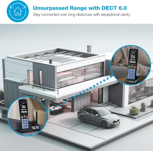Miniatura 6 de AT&T Teléfono inalámbrico DECT 6.0, 3 auriculares, bloqueador de llamadas inteligente, conexión Bluetooth a celda, contestador automático, pantalla