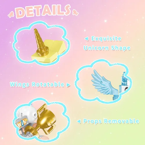 Miniatura 3 de Juego de construcción de juguetes de unicornio, paquete de 6 regalos de fiesta de unicornio compatibles con Lego, bolsas de regalo, Halloween