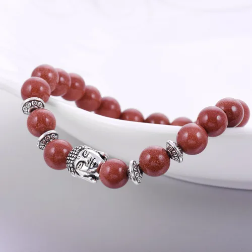 Miniatura 4 de Joya brazalete con gemas redondas de 8 mm, brazalete para los chacras, regalo de cumpleaños