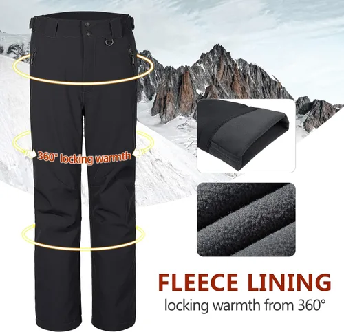 Miniatura 5 de 33,000ft Pantalones de esquí de invierno para hombre, con forro polar, cálidos, impermeables, aislados para snowboard, trabajo al aire libre