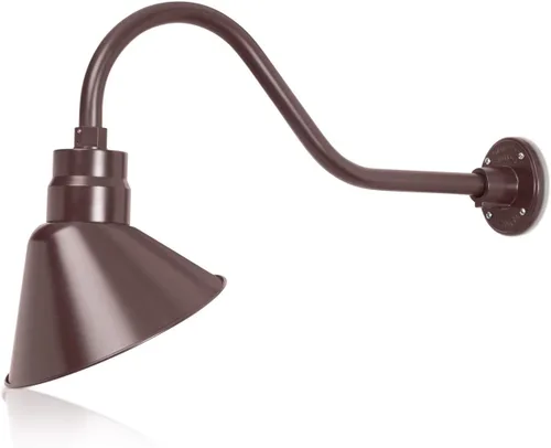 Miniatura 10 de Lámpara de señal de cuello de cisne con pantalla angular negra satinada de 10 pulgadas con brazo de extensión largo de 22 pulgadas, aplique de pared