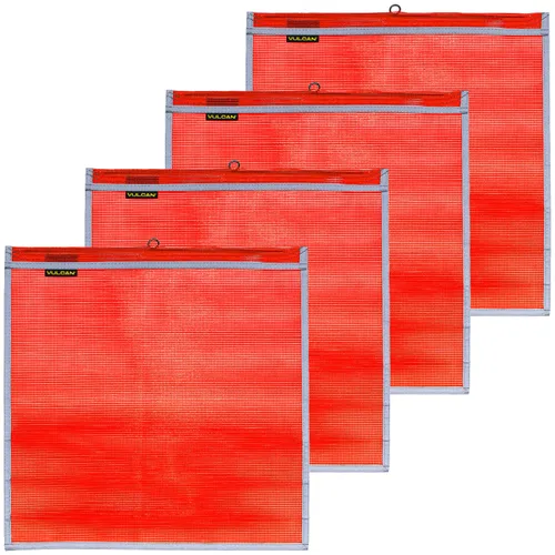 Miniatura 10 de VULCAN Bandera de seguridad con lazo de alambre, color rojo brillante, construcción de poliéster recubierto de vinilo, 18 x 18 pulgadas, paquete