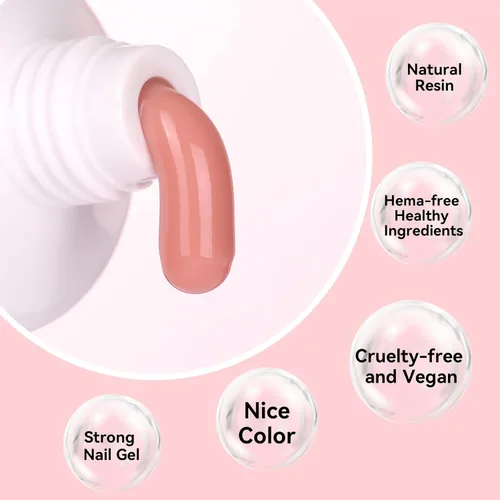 Miniatura 7 de Makartt - Gel de uñas de polietileno, 1.7 oz (50 ml), fortalecedor, constructor, extensión, gel de color p/todas las estaciones, modelado 3D, larga