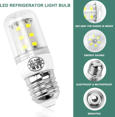 Miniatura 3 de Bombilla de refrigerador AMI PARTS KEI D34L 5304511738 E27 Bombilla LED para refrigerador 3.5W Compatible con bombilla de refrigerador frigidaire