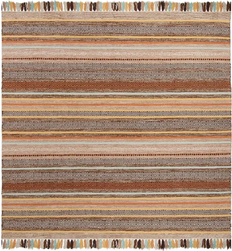 Miniatura 20 de SAFAVIEH Montauk Collection - Alfombra decorativa de 3 pies x 5 pies, color beige y multi, hecha a mano, estilo boho con rayas y flecos, de algodón