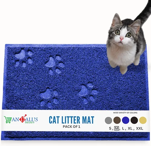 Miniatura 16 de Andalus Tapete Pequeño para Arena de Gatos, Paquete de 1 - Impermeable, Antideslizante y Fácil de Limpiar, Tapete para Caja de Arena de Gatos