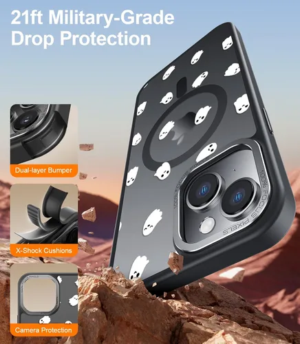 Miniatura 301 de Goodon para iPhone 15 Pro Max con protector de pantalla de privacidad, compatible con Magsafe, funda translúcida mate a prueba de golpes - Linda