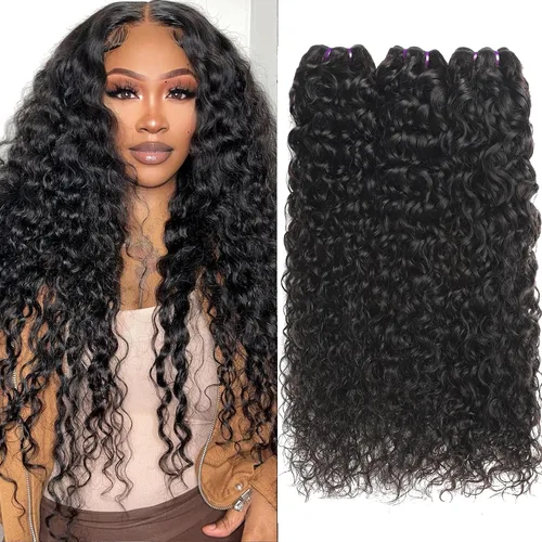 Miniatura 8 de Beauty Queen 16A Paquetes de Cabello Crudo Ondas de Agua 14 16 18 Pulgadas 3 Paquetes 100% Cabello Virgen Brasileño Sin Procesar Paquetes Tejidos