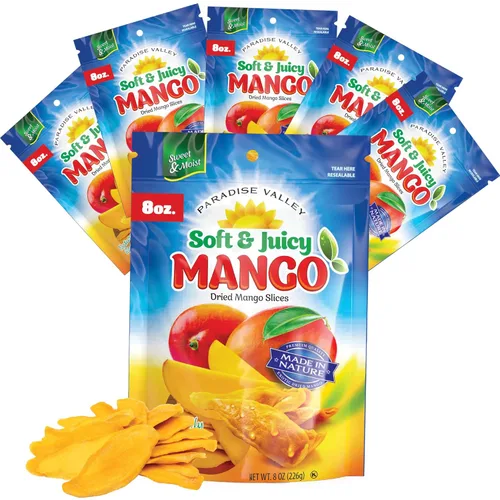 Miniatura 10 de Rebanadas de mango seco sin azúcar, textura deliciosa, suave y jugosa, mango seco con bajo contenido de azúcar, mangos naturalmente madurados