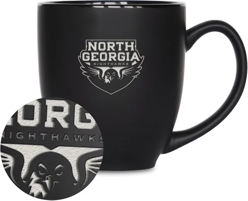 Miniatura 97 de Rico Industries - Taza de cerámica mate negra con grabado láser estándar de 15oz para NCAA (escuelas T & U) - Para bebidas calientes o frías