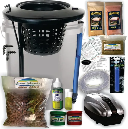The Atwater HydroPod - Sistema de jardín hidropónico de goteo de doble DWC para cultivo de agua profunda/recirculación - Cubo de burbujas - Sistema