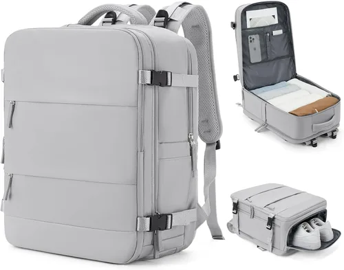 Miniatura 10 de coowoz Mochila grande de viaje para mujeres y hombres, mochila de transporte, mochila para senderismo impermeable, mochila deportiva para Rosa
