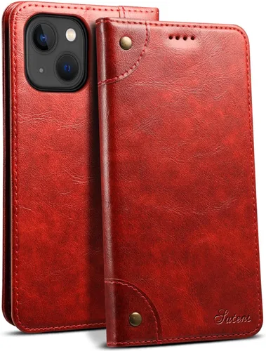 Miniatura 10 de SINIANL Funda compatible con iPhone 15, funda de piel azul con soporte magnético, soporte para tarjetas de crédito, funda tipo cartera