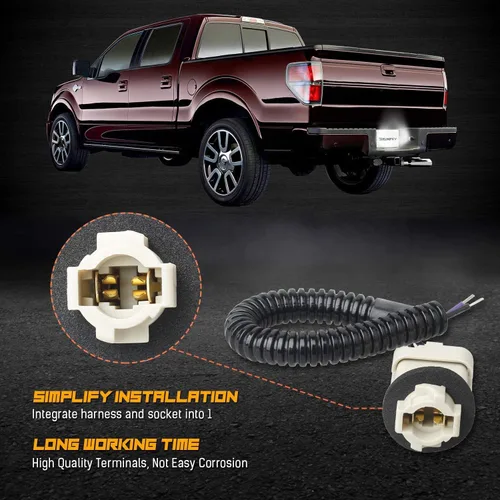Miniatura 4 de Lámpara LED para placa de matrícula con arnés de cableado de enchufe compatible con Ford F150 F250 F350 F450 F550 Super Duty Ranger Explorer Bronco