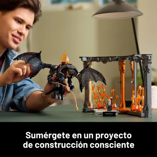 Miniatura 3 de LEGO Icons The Lord of the Rings: Balrog Book Nook Kit - Kit de construcción de manualidades DIY para adultos, 18+ - Minifigura coleccionable