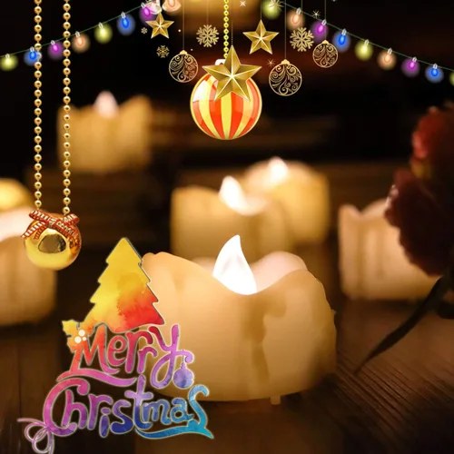 Miniatura 7 de Velas pequeñas de luz led, efecto de llama parpadeante, con pilas y control remoto. Luces decorativas para bautismo, bodas, fiestas, regalos. 6