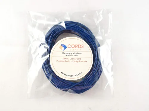 Miniatura 2 de Cuerdas redondas de cuero de 0.039 in para hacer joyas, cuerda de cuero de 32.8 ft (10.93 yardas) para proyectos de manualidades, color azul