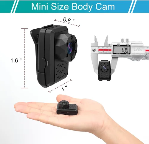 Miniatura 2 de Mini cámara inalámbrica con cámaras de vigilancia pequeñas de 1080P, clip trasero, grabadora de video portátil con visión nocturna por infrarrojos