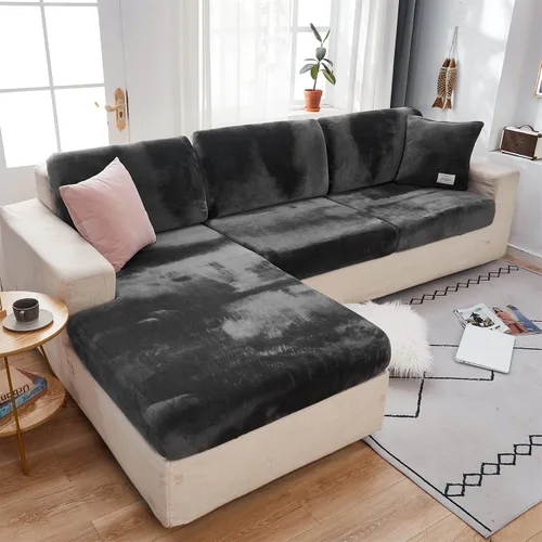 Miniatura 9 de cjc Funda universal para sofá, fundas de cojín de terciopelo elástico de repuesto, fundas antideslizantes para sofá en forma de L, funda para sofá