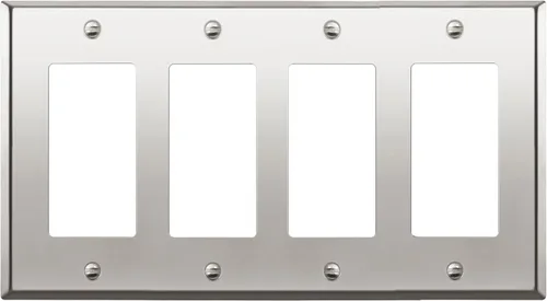 Miniatura 22 de ENERLITES Placa de pared de metal con interruptor decorativo triple, cubierta de tomacorriente de acero inoxidable, resistente a la corrosión, acero