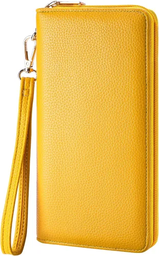 Miniatura 14 de Chelmon - Monedero para mujer de cuero genuino con bloqueo de señal RFID, para tarjetas de crédito