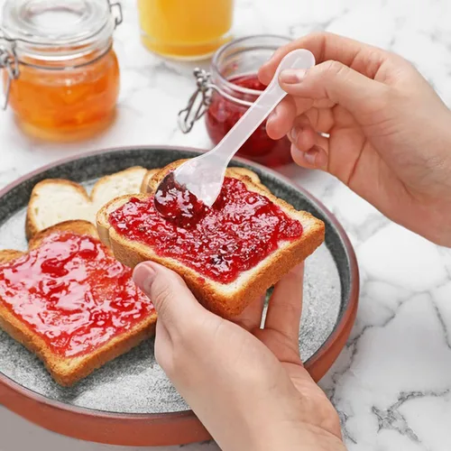 Miniatura 4 de 400 cucharas de postre desechables para degustación, mini cucharas de plástico para muestras de helado para tazas de postre en miniatura, muestreo