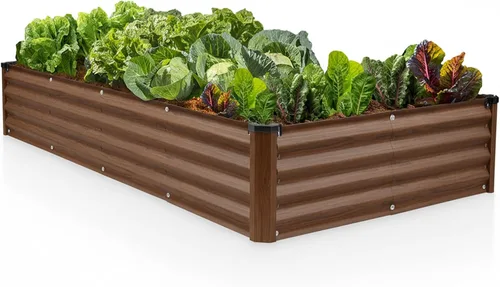 Miniatura 13 de Plant & Plot Camas de jardín elevadas galvanizadas para exteriores/ Jardinera elevada de 6 x 3 x 1 pie para jardinería, verduras, flores, caja