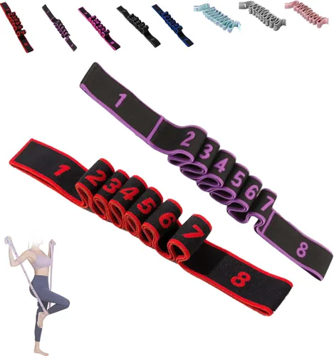 Miniatura 11 de Bandas de resistencia de fitness, banda de resistencia de fitness con asa para estiramiento y yoga, banda de resistencia elástica de número
