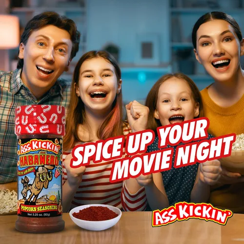 Miniatura 6 de ASS KICKIN' Condimento para palomitas de maíz Habanero – Ideal para palomitas de maíz gourmet o alitas de pollo y carne – Perfecto para rellenar