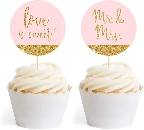Miniatura 24 de andaz Prensa Blush Pink boda Collection purpurina, color dorado, Table Numbers 1 To 20, 1
