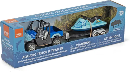 Miniatura 2 de Wild Republic Camión acuático con remolque, regalos para niños, juguete de juego imaginativo, 5 pulgadas