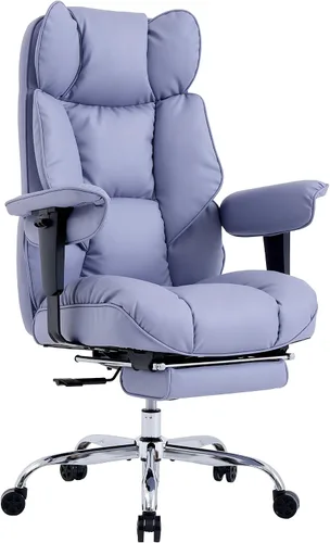 Miniatura 7 de Efomao Silla de Oficina Grande y Alta 400lbs - Sillas de Oficina Ejecutivas con Reposapiés, Silla de Computadora de Cuero PU Resistente