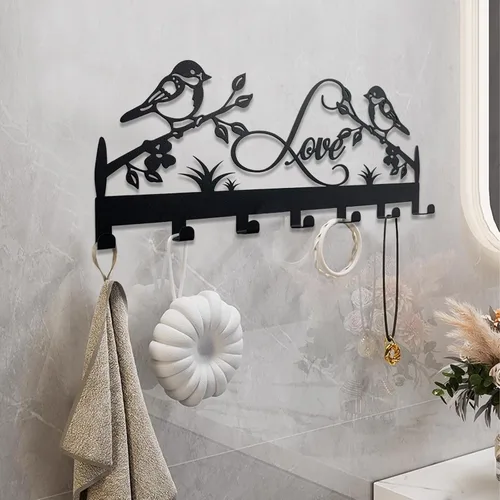 Miniatura 4 de Soporte de Llaves de Metal, Ganchos de Llaves Montados en la Pared, Soporte de Llaves para Pared, Organizador de Llaves con 7 Ganchos, Soporte