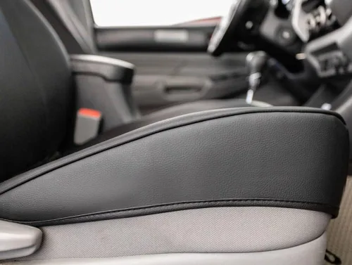 Miniatura 4 de LUCKYMAN CLUB Tacoma 2005-2015 - Fundas de asiento de ajuste personalizado para cabina de tripulación con piel sintética (2005-2015 negro)