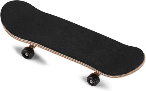 Patineta de dedo de madera, rueda de rodamiento de stent, juguete novedoso para reducir la presión, regalos para niños (negro)