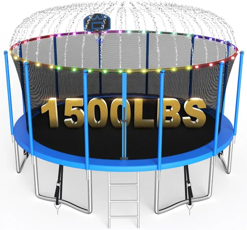 Miniatura 9 de SKYUP Tranpoline 1500LBS 16 15 14 12 10 8 FT Tranpoline for 7-10 Kids and Adults, Heavy-Duty Outdoor Tranpoline with Enclosure Net, Basketball Hoop