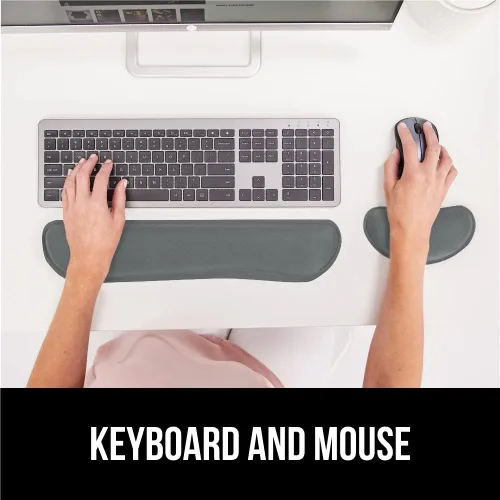 Miniatura 8 de Gorilla Grip - Reposamuñecas ergonómico de espuma viscoelástica de gel suave para teclado y mouse, antideslizante, para aliviar el dolor al Gris