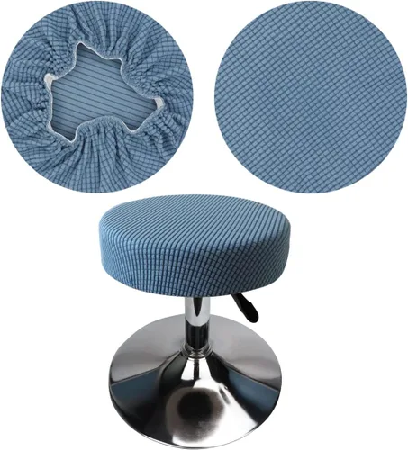 Miniatura 20 de Funda de taburete redonda de 12 a 16 pulgadas, fundas de asiento redondas para taburetes de bar, tela de lujo elástica, lavable de jacquard a prueba