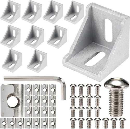 Miniatura 17 de BELLA BAYS 40Series 10Sets de conector interior negro en forma de L, conector de esquina oculta, accesorios de extrusión de aluminio 4040